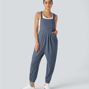 Pockets Waffle Casual Jogger Overalls